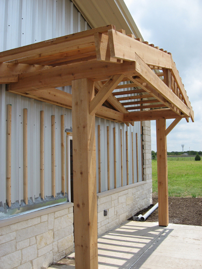 Texas Timber Wolf workshop construction - Porch.